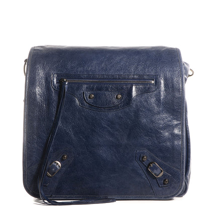 Balenciaga Chevre Besace Messenger Flap Bag Marine 1 of 12