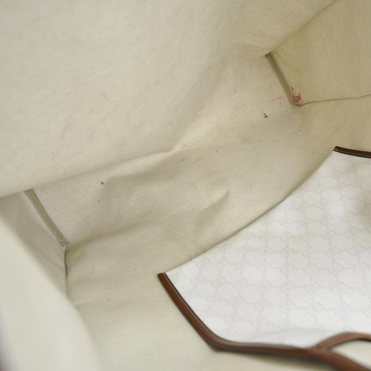 GG Plus Monogram Large Signature Web Loop Tote White