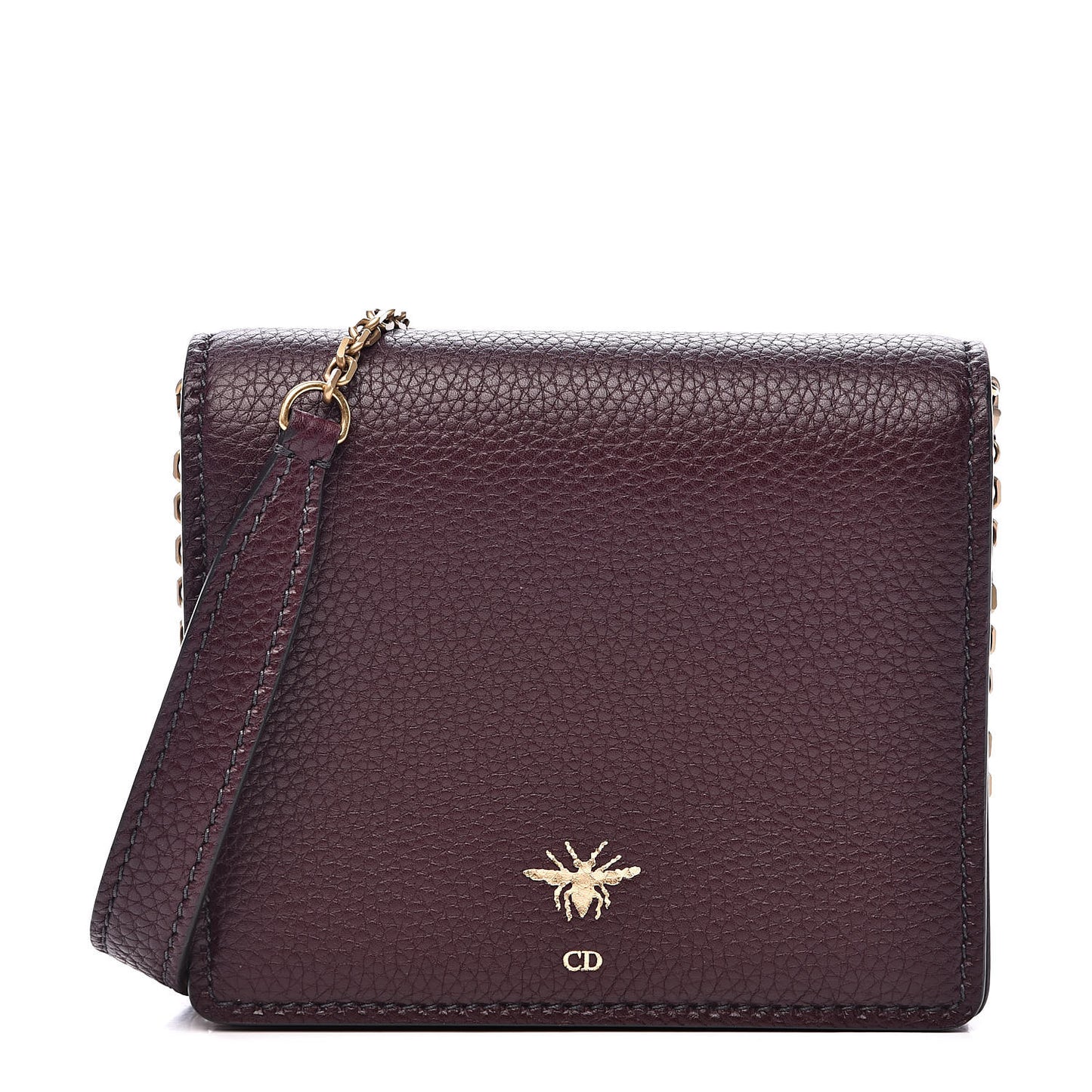Grained Calfskin D-Bee Crossbody Burgundy