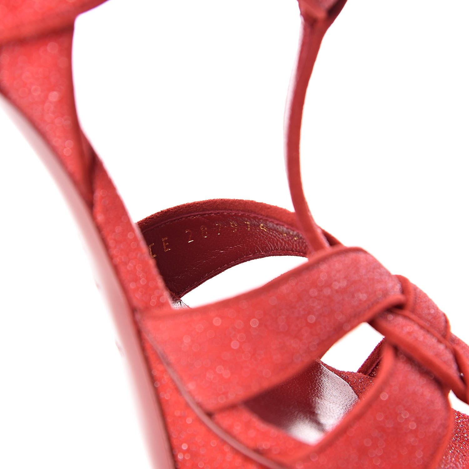 Saint Laurent Suede Quartz Tribute 75 Platform Sandals 39.5 Lipstick 8 of 9