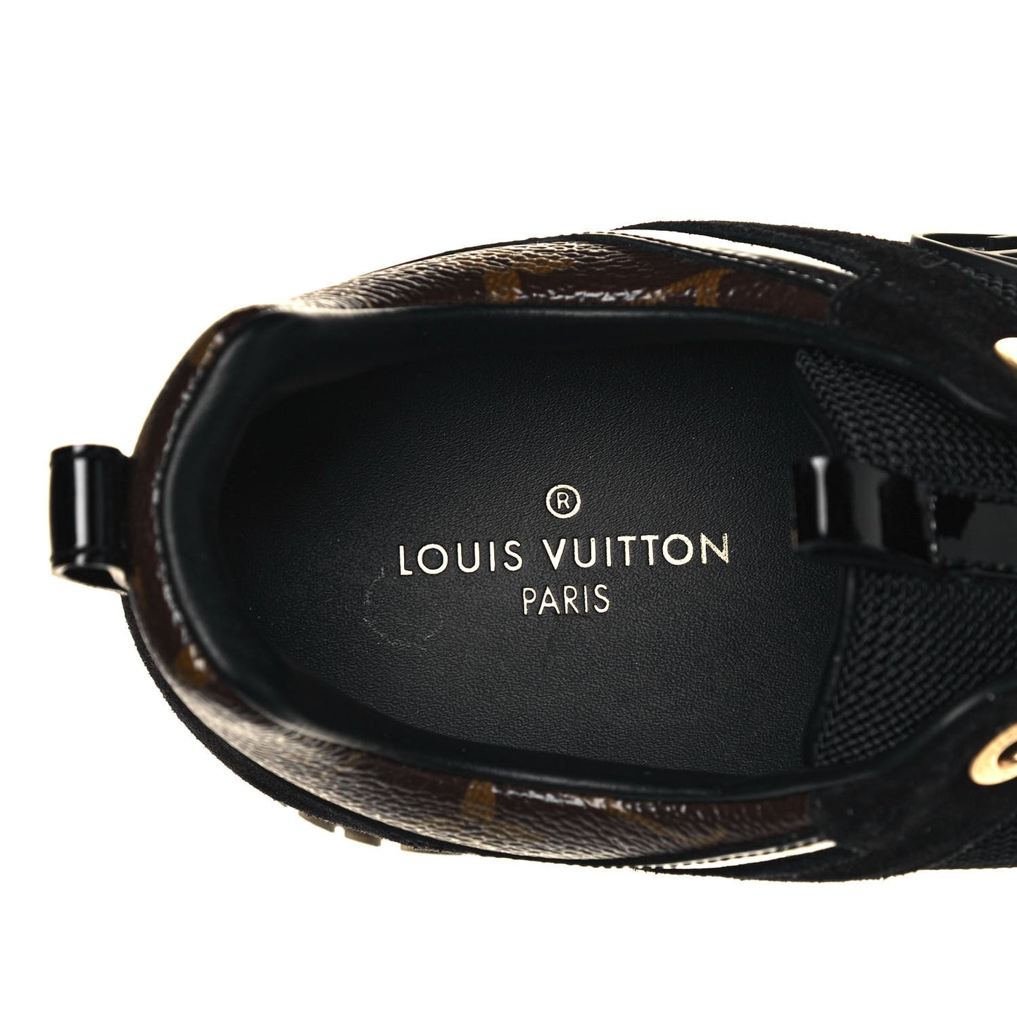Suede Monogram Run Away Sneakers 38 Black