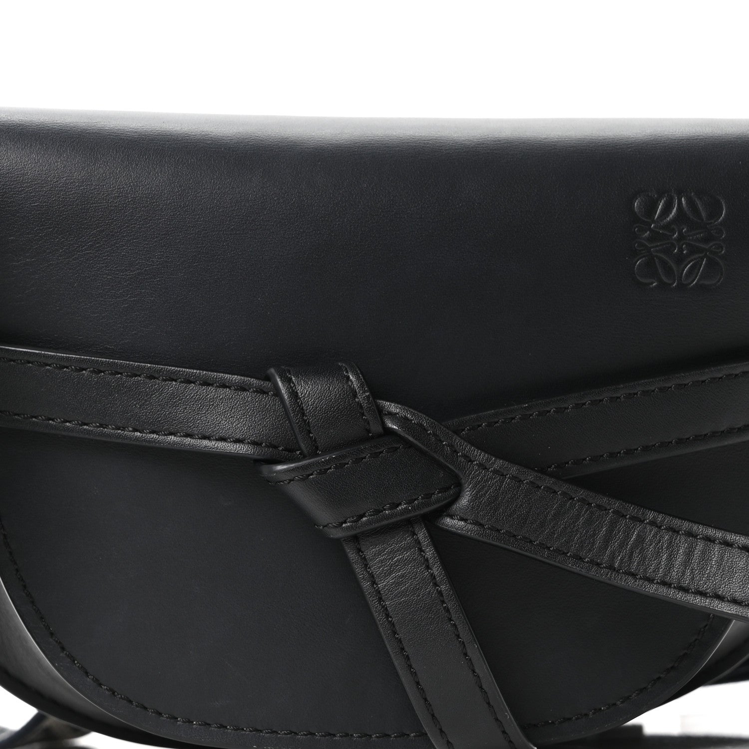 Loewe Calfskin Jacquard Mini Gate Dual Bag Black 7 of 9