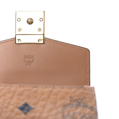 MCM Visetos Mini Accordion Card Wallet Cognac 6 of 7