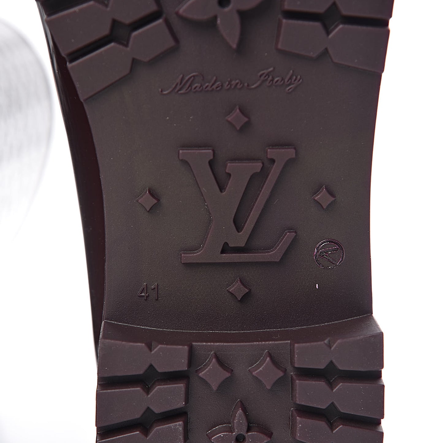 Rubber Embossed Monogram Splash Rain Boots 41 Burgundy