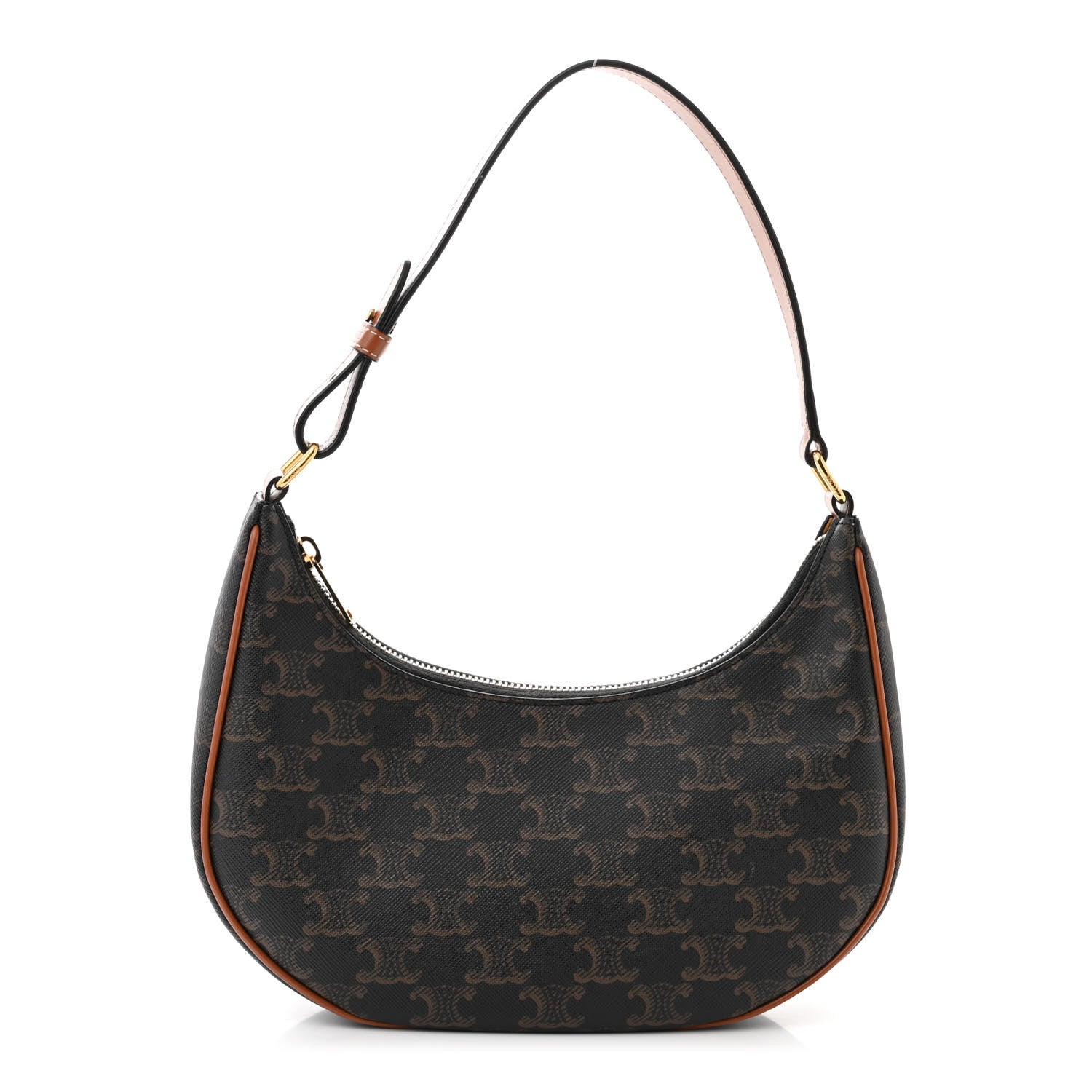 Celine Triomphe Canvas Calfskin Ava Shoulder Bag Tan 1 of 11