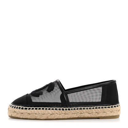 Chanel Mesh Grosgrain CC Espadrilles 37 Black 1 of 10