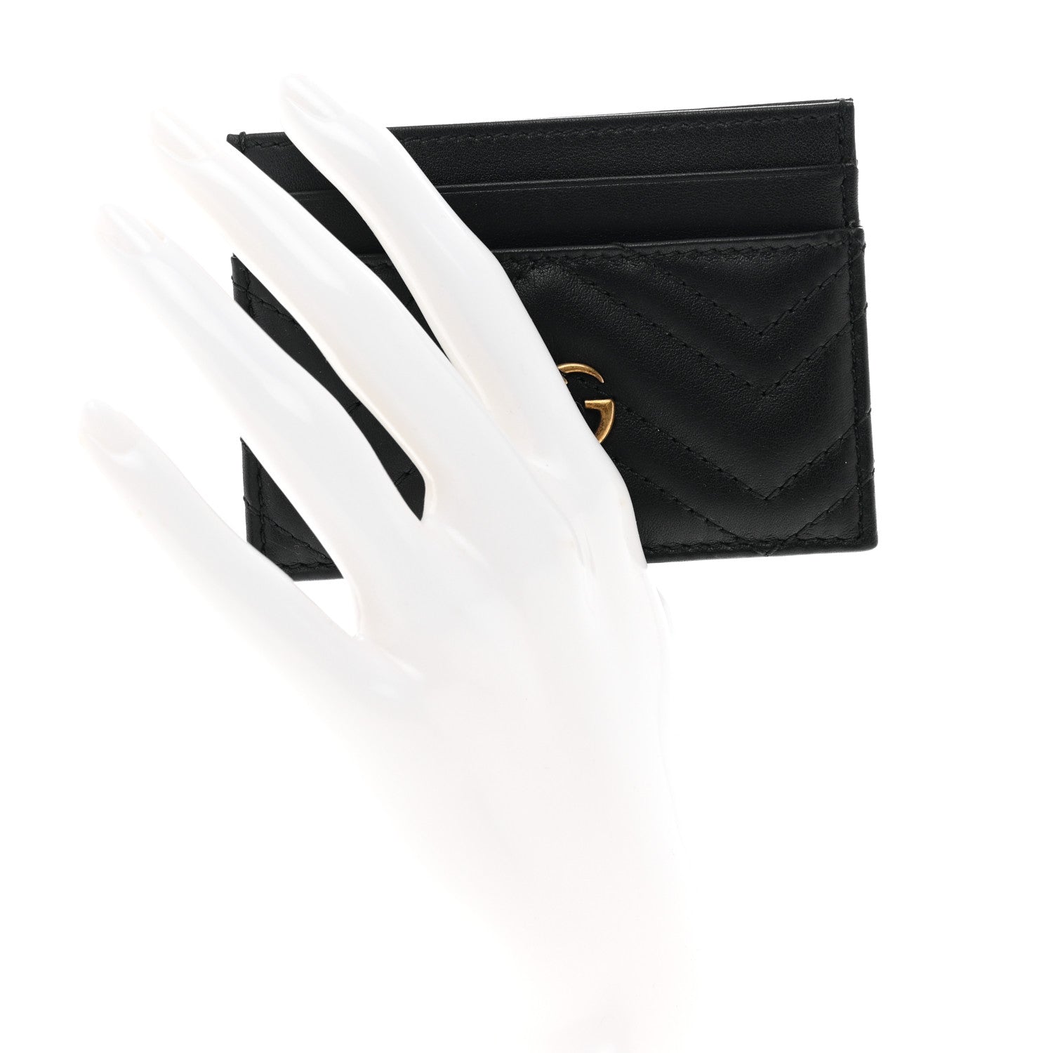 Gucci Calfskin Matelasse GG Marmont Card Holder Black 2 of 6