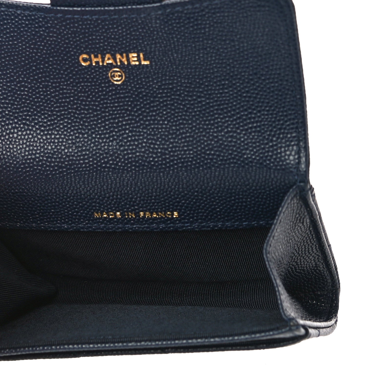 Chanel Caviar Quilted Flap Card Holder Wallet Navy Blue 7 of 12