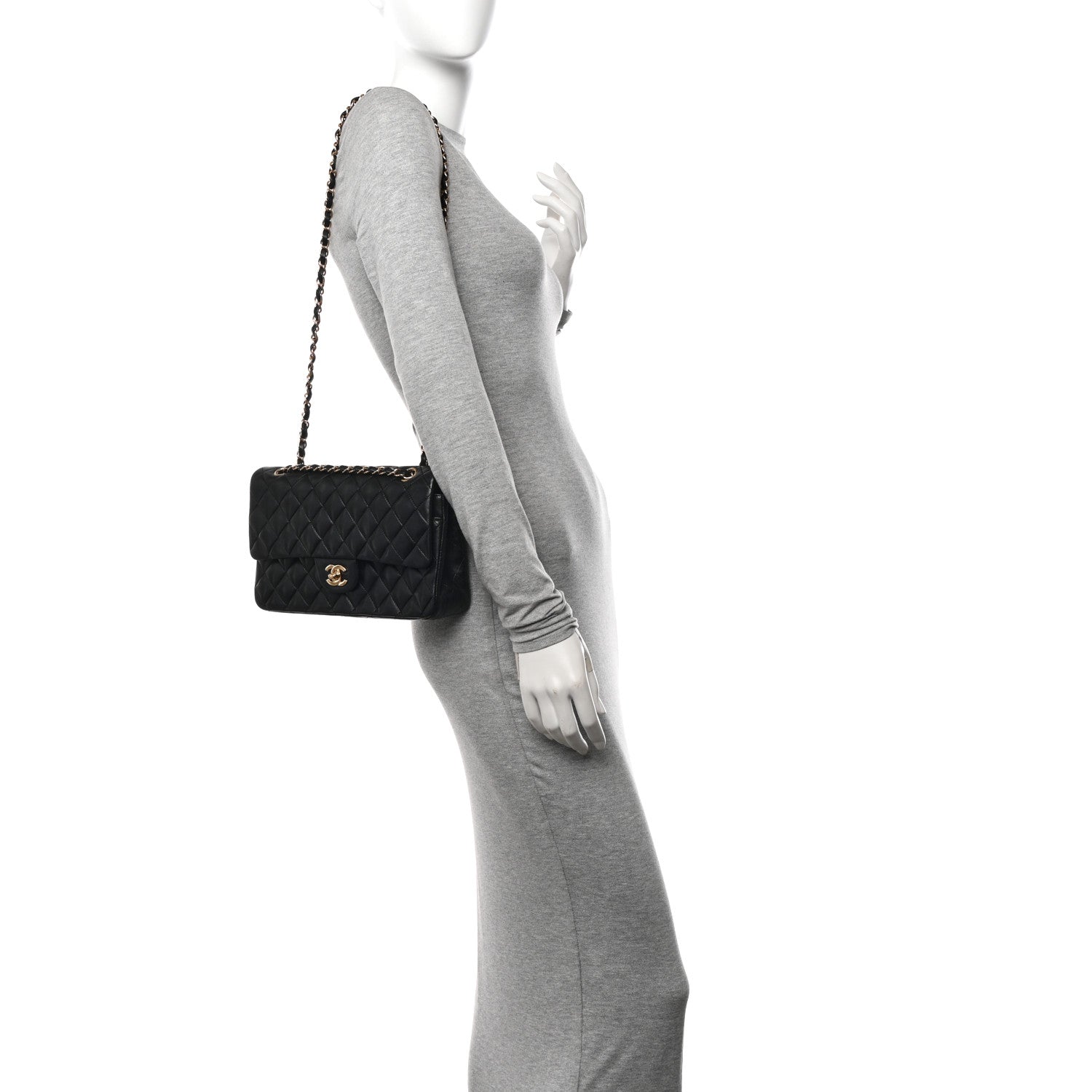 Chanel Lambskin Quilted Medium Double Flap Black 2 of 15