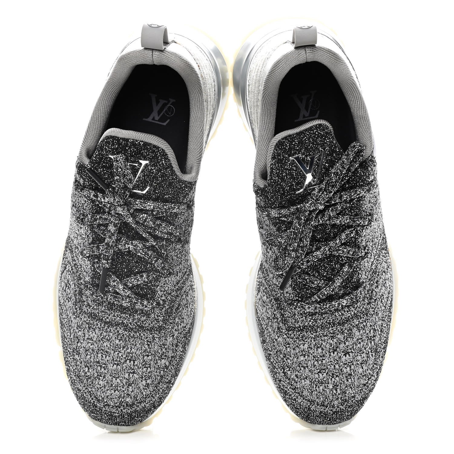 Louis Vuitton Technical Knit Mens V.N.R Sneakers 8 Silver 5 of 12