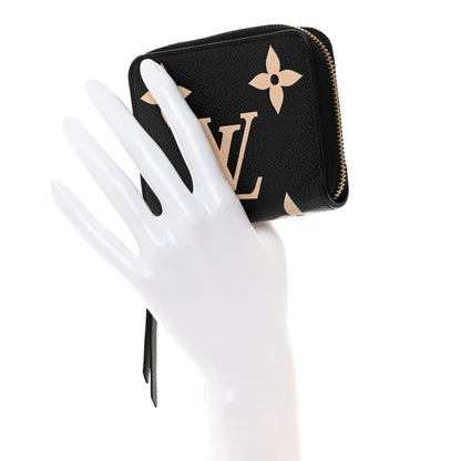 Louis Vuitton Empreinte Monogram Giant Zippy Coin Purse Black Beige 2 of 8