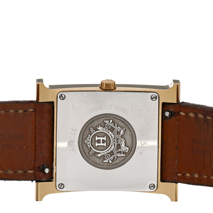 Hermes Stainless Steel Epsom 26mm Heure H Hour Quartz Watch Gold 4 of 5