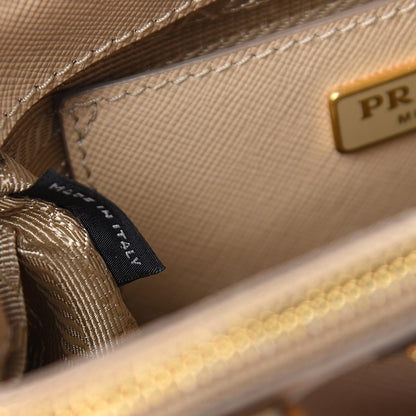 Prada Saffiano Lux Micro Galleria Double Zip Tote Sabbia 6 of 12