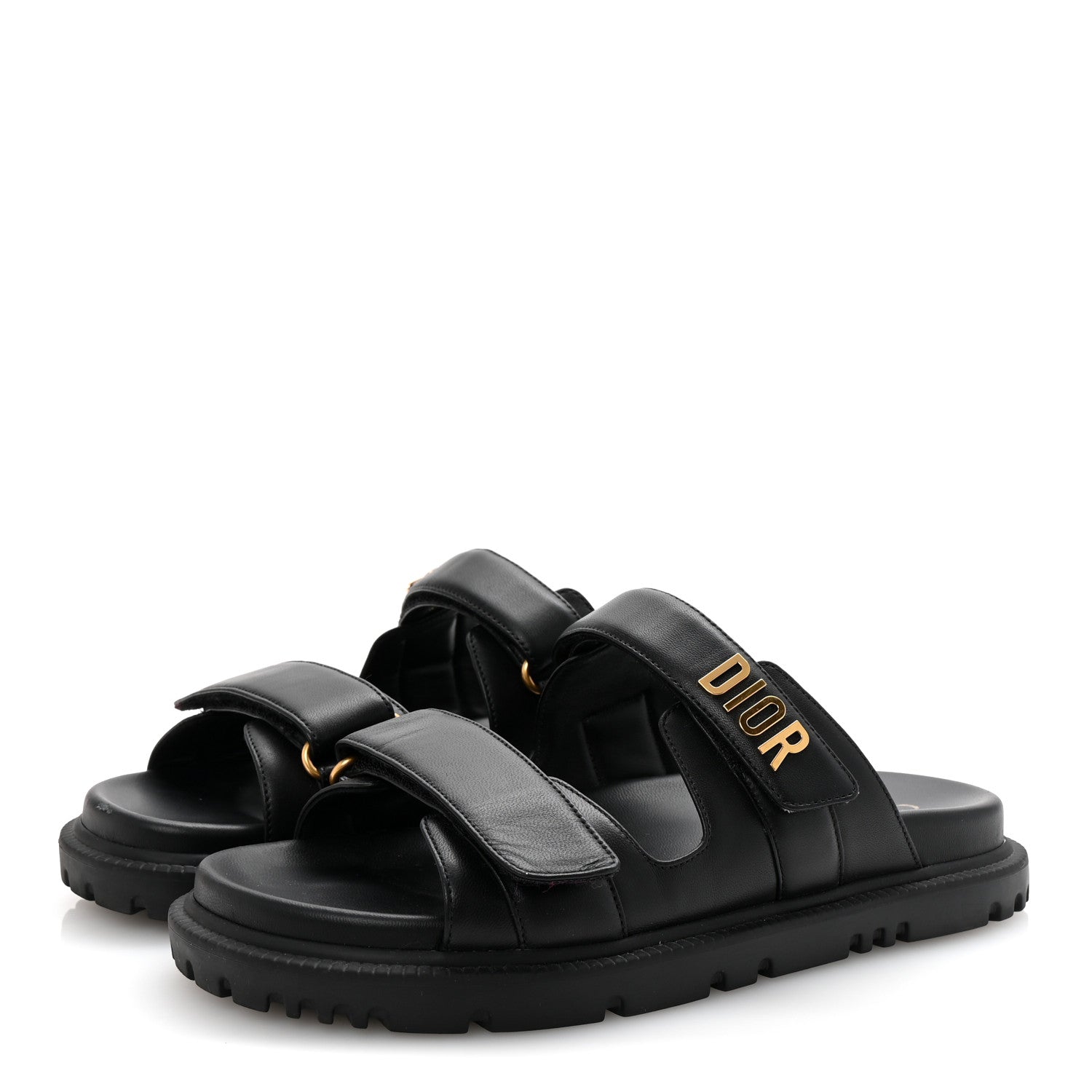 Christian Dior Lambskin Dioract 10mm Slide Sandals 39.5 Black 4 of 10