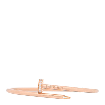 Cartier 18K Pink Gold Diamond Small Juste Un Clou Bracelet 14 1 of 5