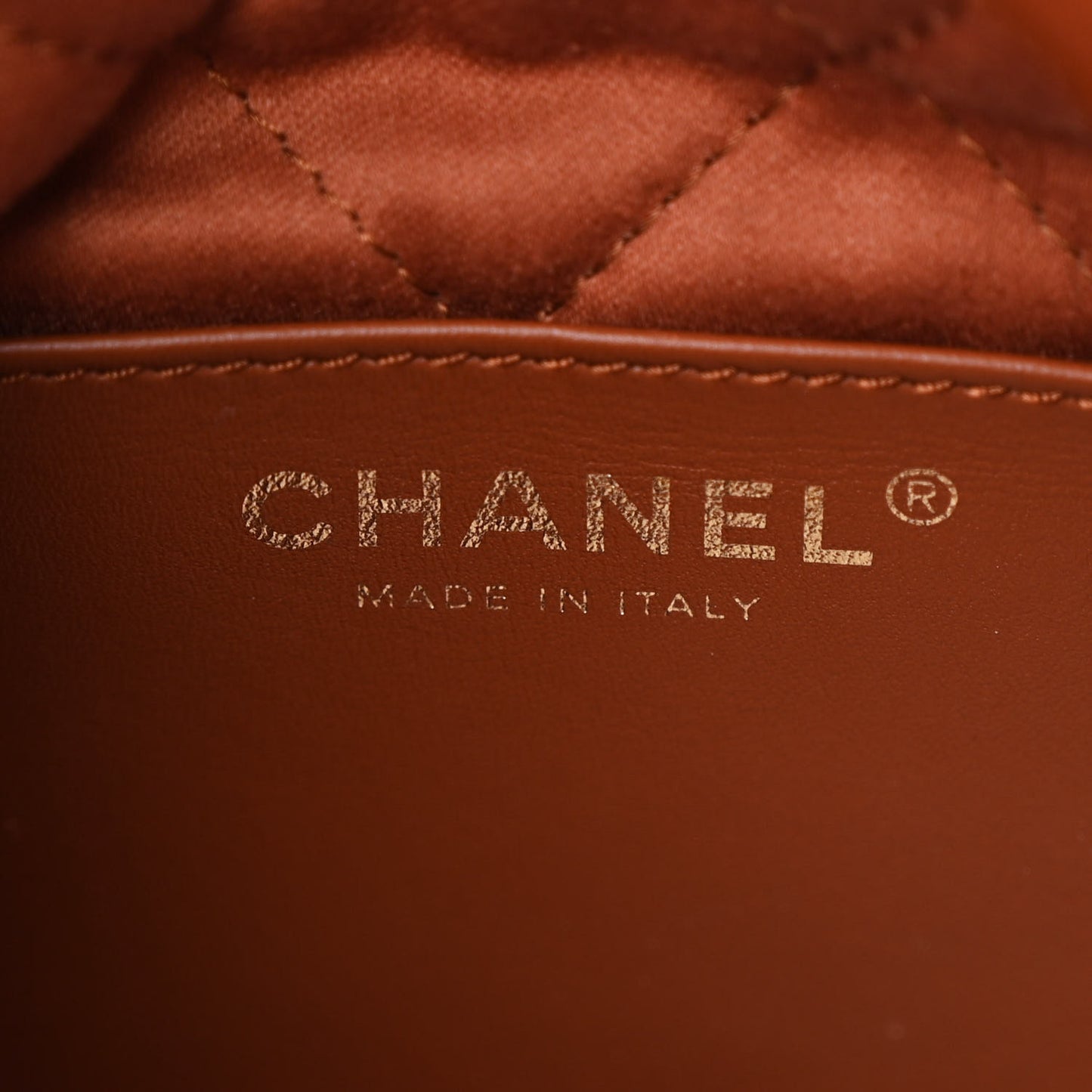 Shiny Calfskin Quilted Mini Chanel 22 Light Brown