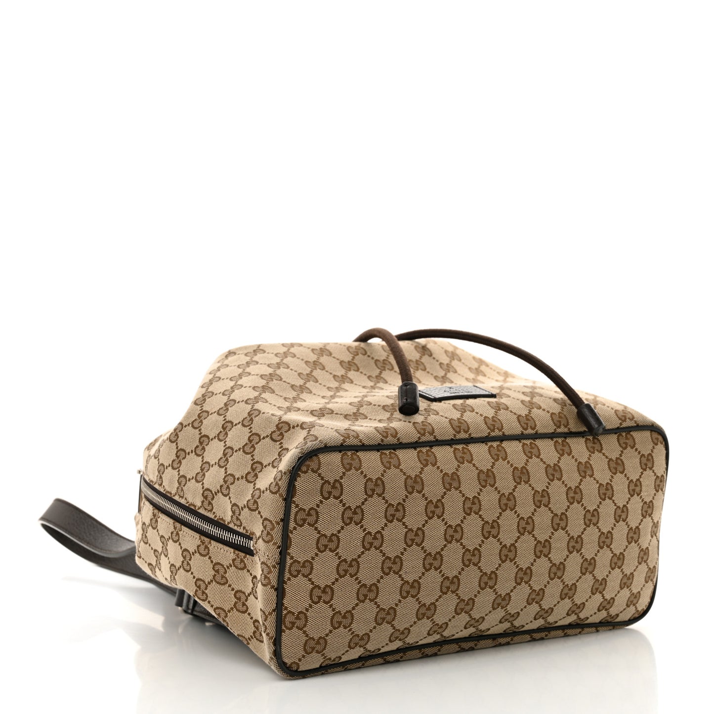Monogram Dollar Calfskin O Drawstring Backpack Beige Ebony Testa di Moro Dark Chocolate
