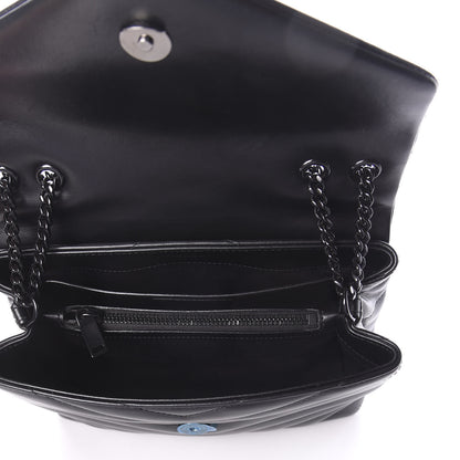 Saint Laurent Calfskin Y Quilted Monogram Small Loulou Chain Satchel Black 6 of 10