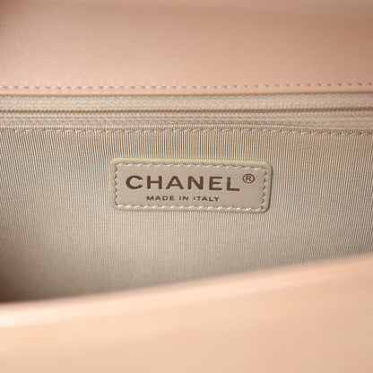 Chanel Patent Goatskin Quilted New Medium Boy Flap Beige Clair 6 of 10