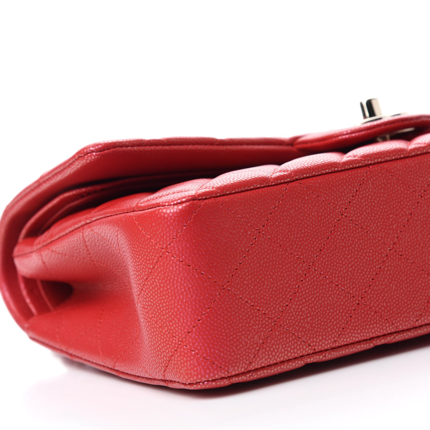 Chanel Iridescent Caviar Quilted Medium Double Flap Red 6 of 11