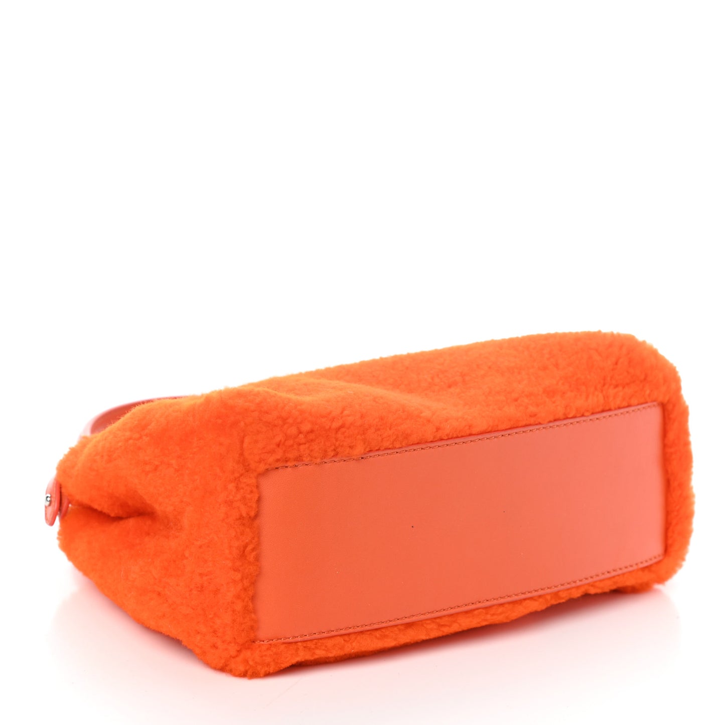 Shearling Nappa Mini Peekaboo Iconic Satchel Arancio