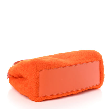 Fendi Shearling Nappa Mini Peekaboo Iconic Satchel Arancio 4 of 8