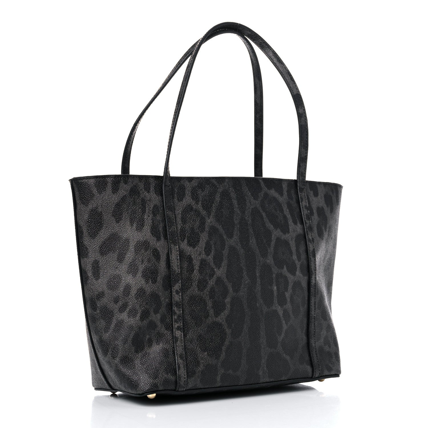 Dolce & Gabbana Coated Canvas Leopard Print Miss Escape Tote Grey 2 of 11