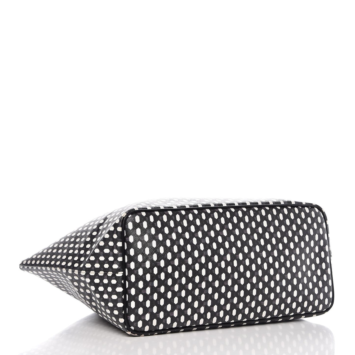 Coated Canvas Large Antigona Tote Black White