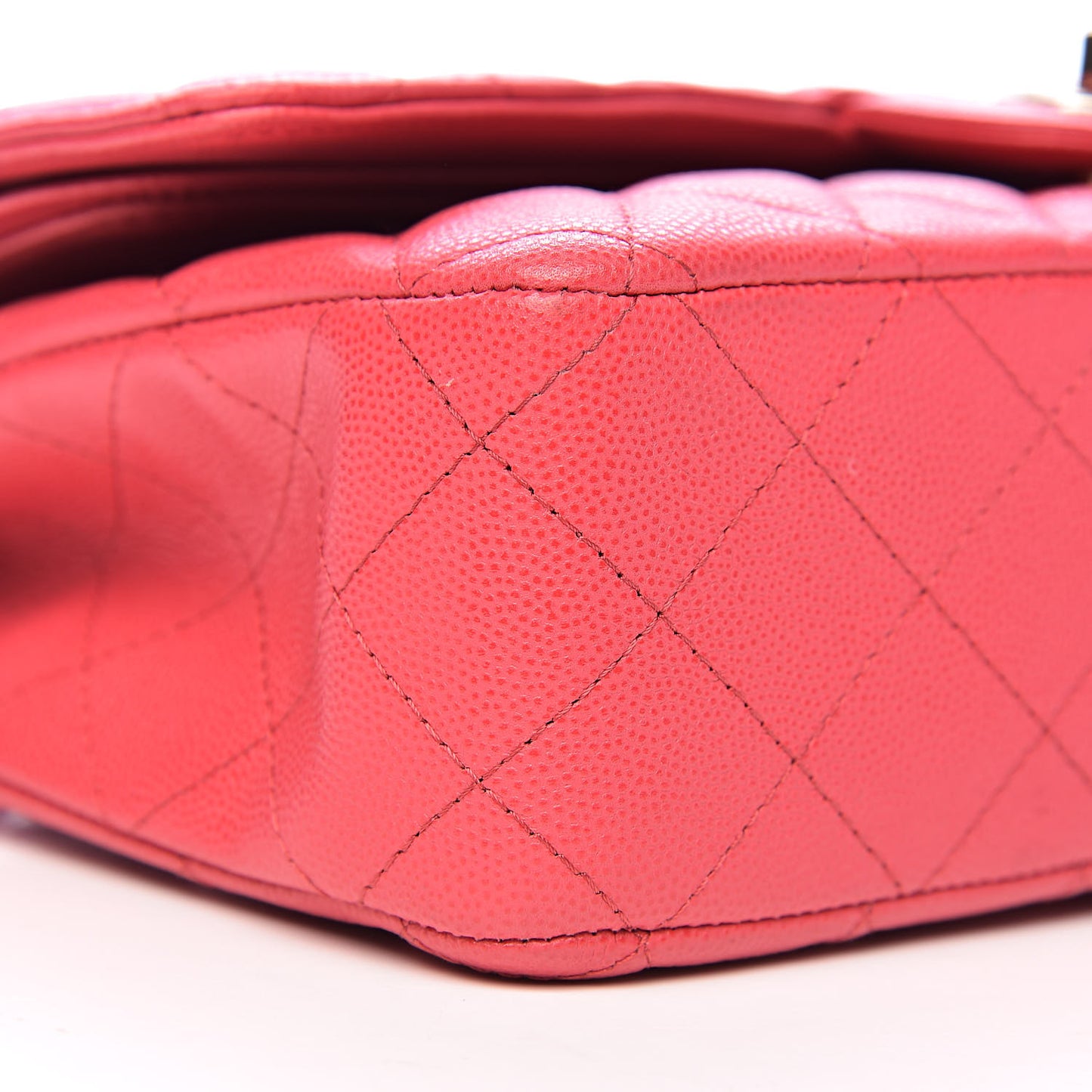 Caviar Quilted Medium Double Flap Dark Pink