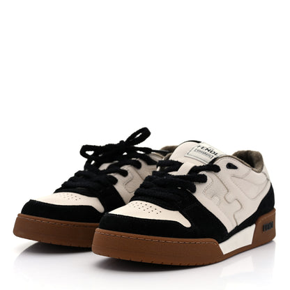 Fendi Suede Vitello Fendi Match Low Top Sneakers 41 Milk Black 3 of 8