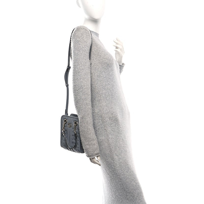 Gucci Calfskin Matelasse Chevron Mini GG Marmont Tote Grey 2 of 9