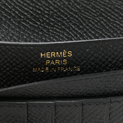 Hermes Epsom Bearn Compact Wallet Black 6 of 9