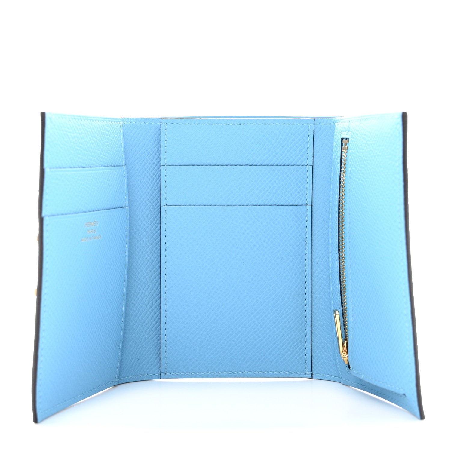 Hermes Epsom Tri-Fold Compact Bearn Wallet Celeste 5 of 7