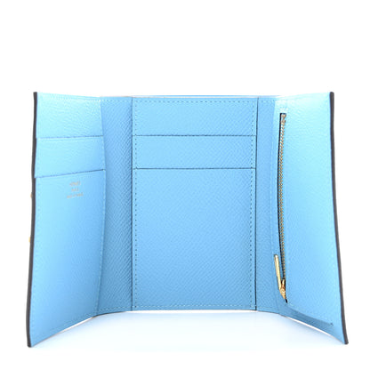 Hermes Epsom Tri-Fold Compact Bearn Wallet Celeste 5 of 7