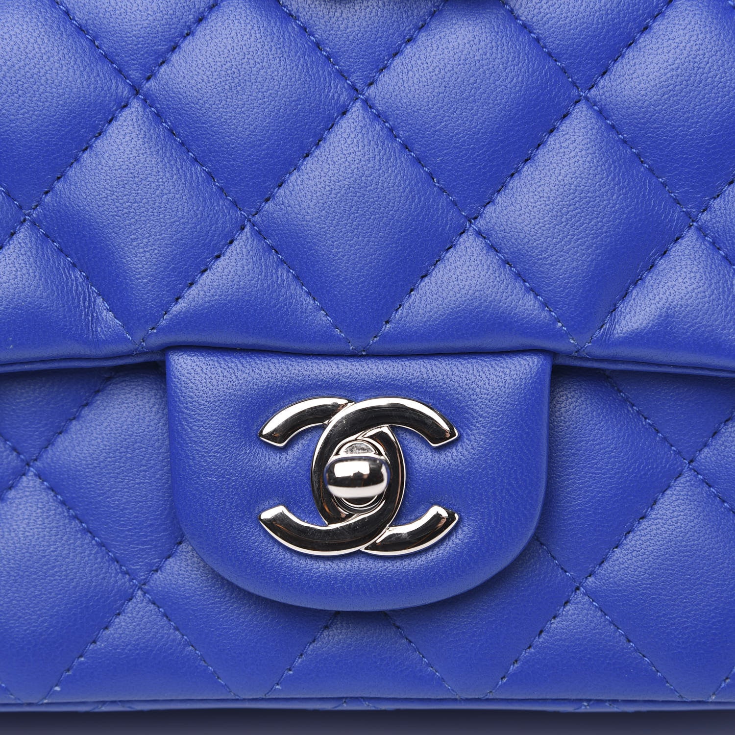 Chanel Lambskin Quilted Mini Rectangular Flap Royal Blue 13 of 13