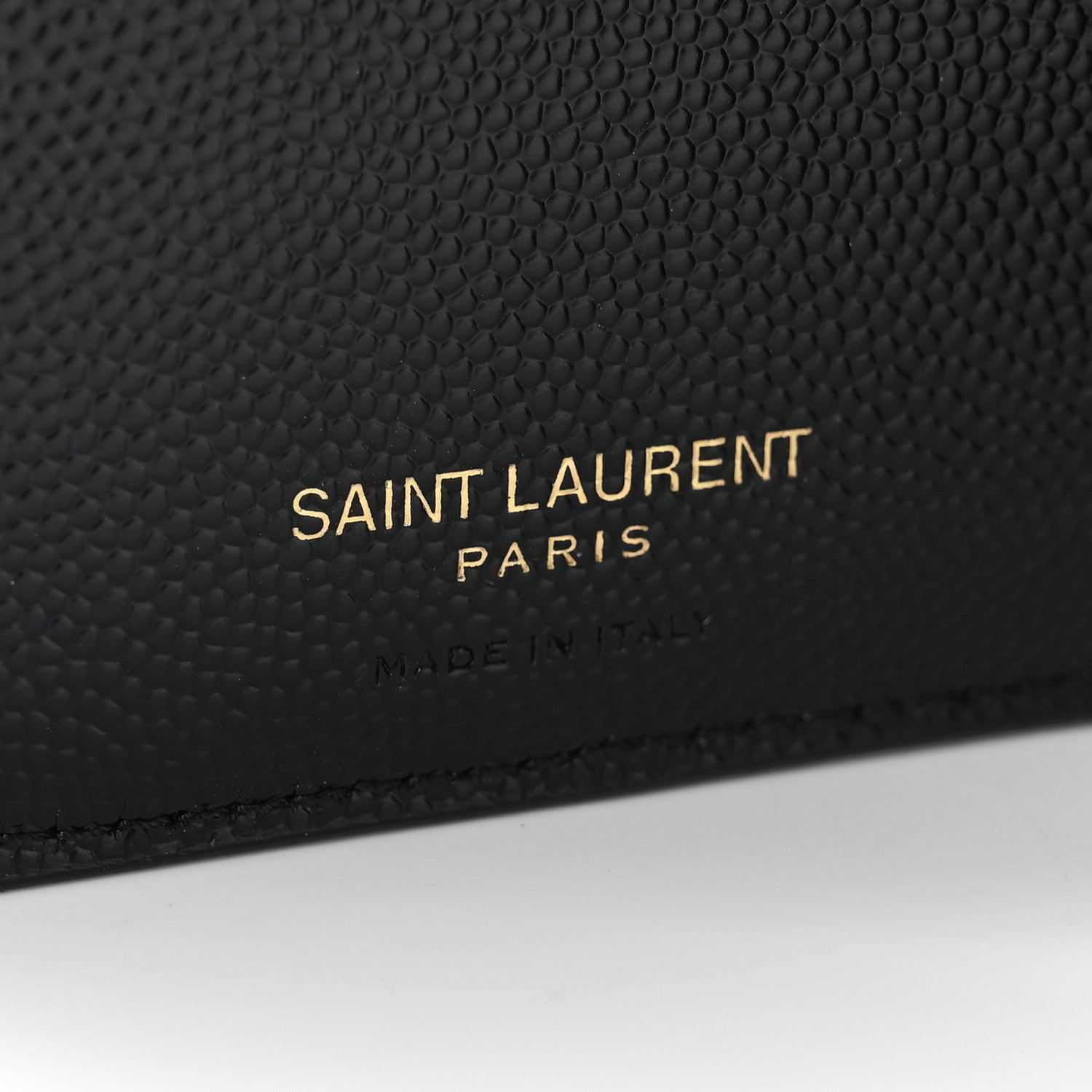 Saint Laurent Grain De Poudre Matelasse Chevron Monogram Zipped Two-Part Wallet Black 6 of 6