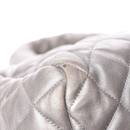 Chanel Metallic Lambskin Quilted Coco Cocoon Bowler Silver 13 of 17