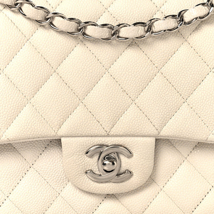 Chanel Caviar Quilted Medium Double Flap White 8 of 12