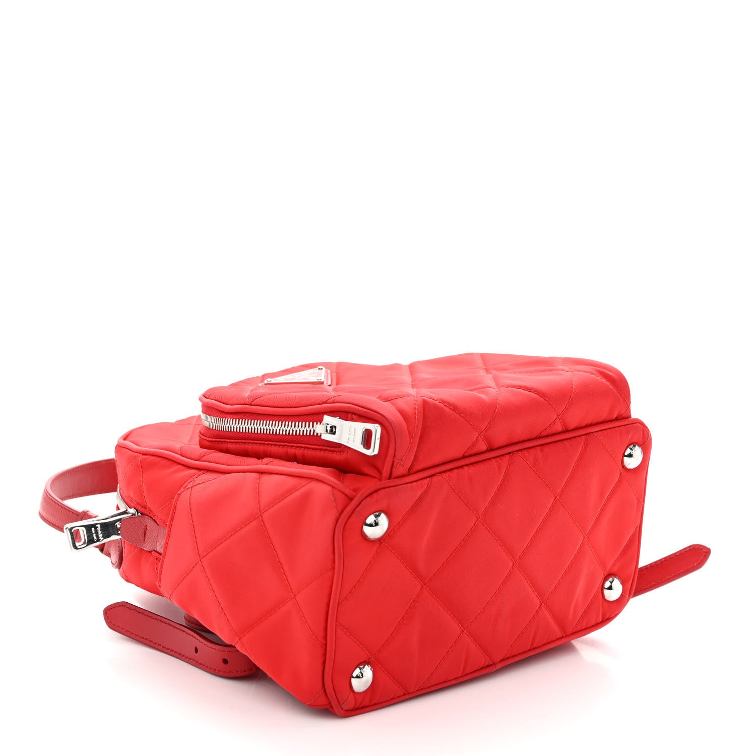Prada Nylon Tessuto Impuntu Quilted Backpack Rosso 4 of 9