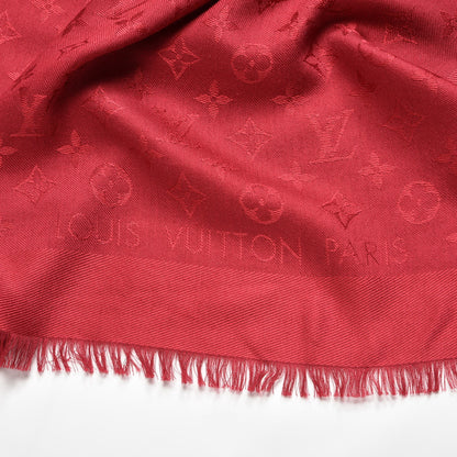 Louis Vuitton Silk Wool Monogram Shawl Pomme D'Amour 3 of 8