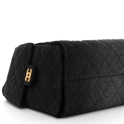 Chanel Washed Denim Quilted Small Chanel 25 Handbag Black 9 of 10