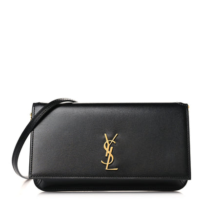 Saint Laurent Smooth Calfskin Monogram Phone Holder Crossbody Black 1 of 8