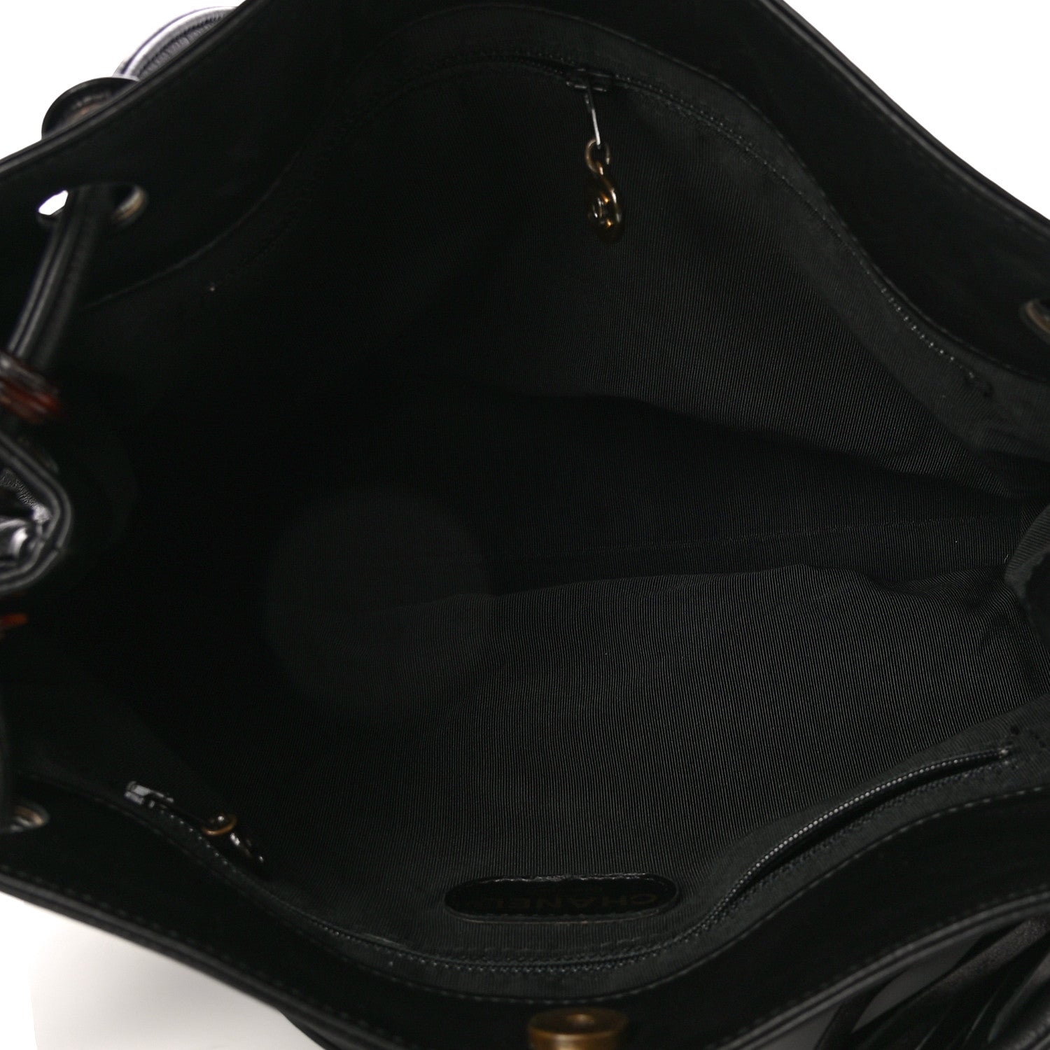 Chanel Lambskin CC Tassel Shoulder Bag Black 4 of 17