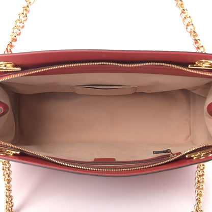 Gucci Soft Guccissima Signature Large Shoulder Tote Bag Hibiscus Red 5 of 9