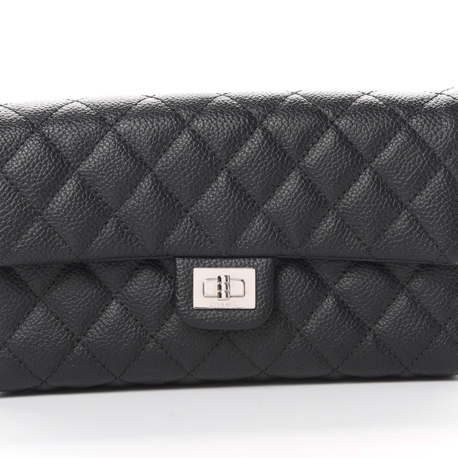 Chanel Grained Calfskin Quilted 2.55 Reissue Flap Belt Bag Clutch Black 8 of 10
