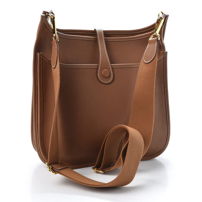 Hermes Taurillon Clemence Evelyne III PM Gold 2 of 9