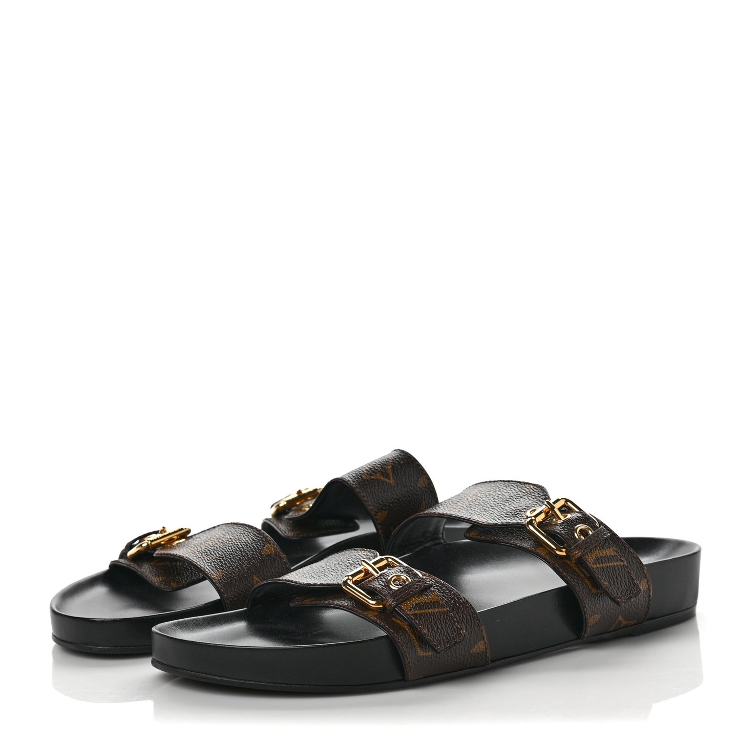 Monogram Bom Dia Mule Sandals 40.5 Black