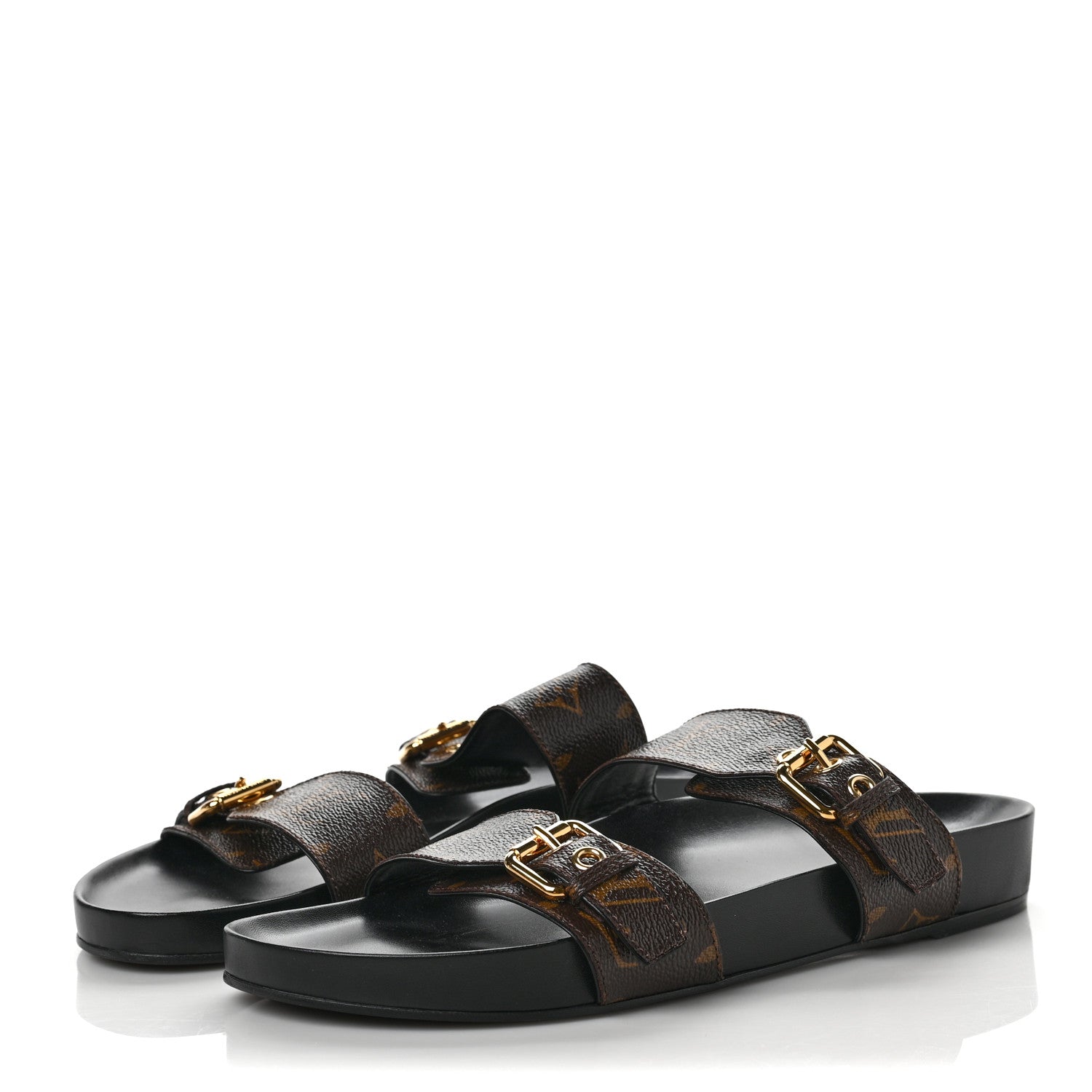 Louis Vuitton Monogram Bom Dia Mule Sandals 40.5 Black 3 of 7