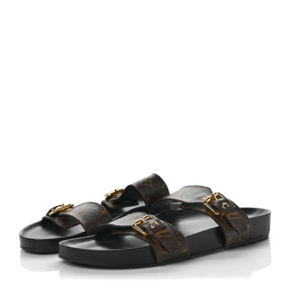 Louis Vuitton Monogram Bom Dia Mule Sandals 40.5 Black 3 of 7