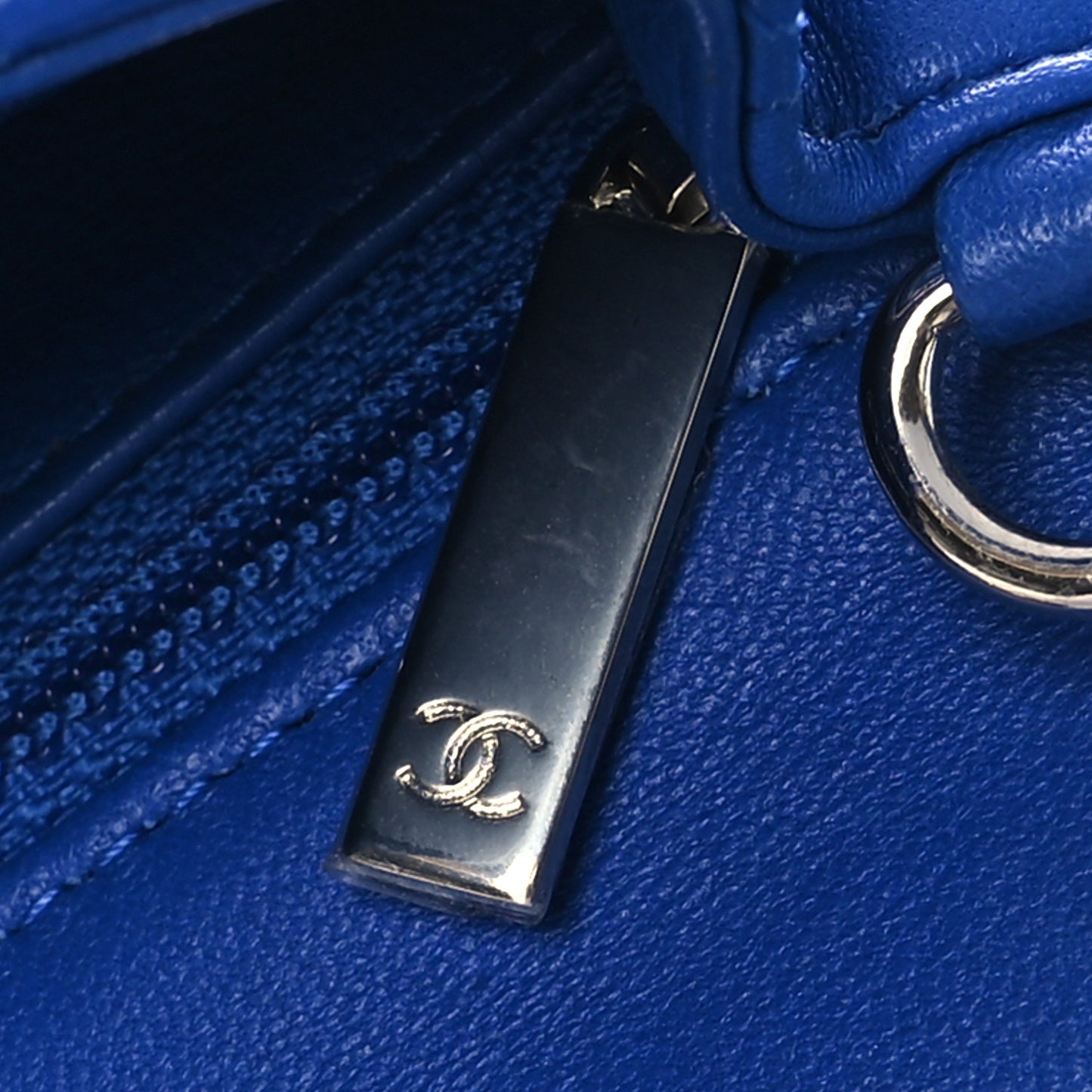 Lambskin Quilted Mini Rectangular Flap Blue